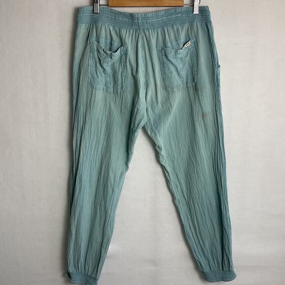 Ripcurl Womens Surf Pants Pure Cotton Drawstring Boho Chic Pants Blue - Picture 5 of 15